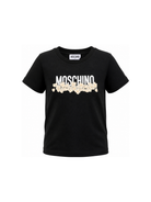 T-shirt per bambini Moschino Kids nera con stampa grafica con logo H6M058LAA20 60100 MOSCHINO KIDS 