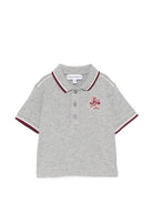 Polo per neonato Emporio Armani Kids grigia con patta logo sul petto EB001452 AF13715 O8042 EMPORIO ARMANI KIDS 