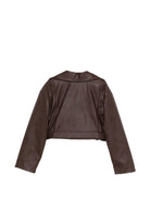 Giacca Chiodo per bambina Pinko Kids marrone con cintura KFGB015CPE021 6024 PINKO KIDS 