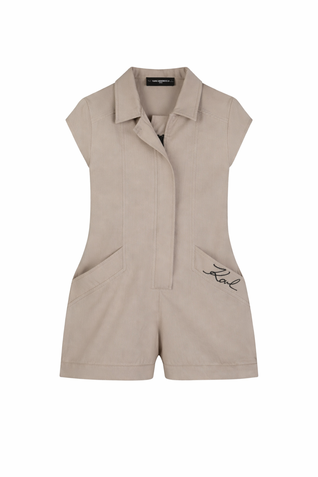 Tuta corta per bambina Karl Lagerfeld Kids beige con colletto Z31116 192 KARL LAGERFELD KIDS 