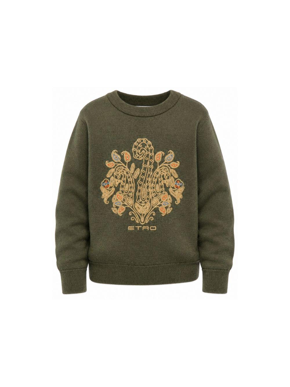 Maglione per bambino Etro Kids verde con design lavorato a maglia GZ9A20 Z4117 817 ETRO KIDS 