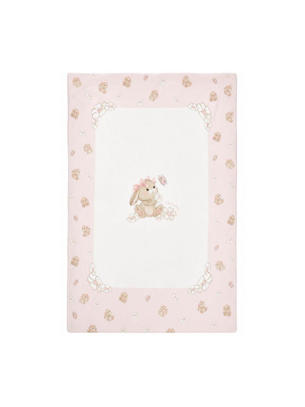 Coperta per neonata Monnalisa rosa con stampa coniglietto 35G011 7000 0190 MONNALISA KIDS 