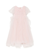 Abito per bambina MAISON AVA rosa con applicazione a fiori MA-SS25-GL07 PINK MAISON AVA 