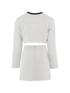Completo giacca e gonna per bambina Elisabetta Franchi La Mia Bambina bianco con applicazione logo EFCM0230GA022 0100 ElISABETTA FRANCHI KIDS 