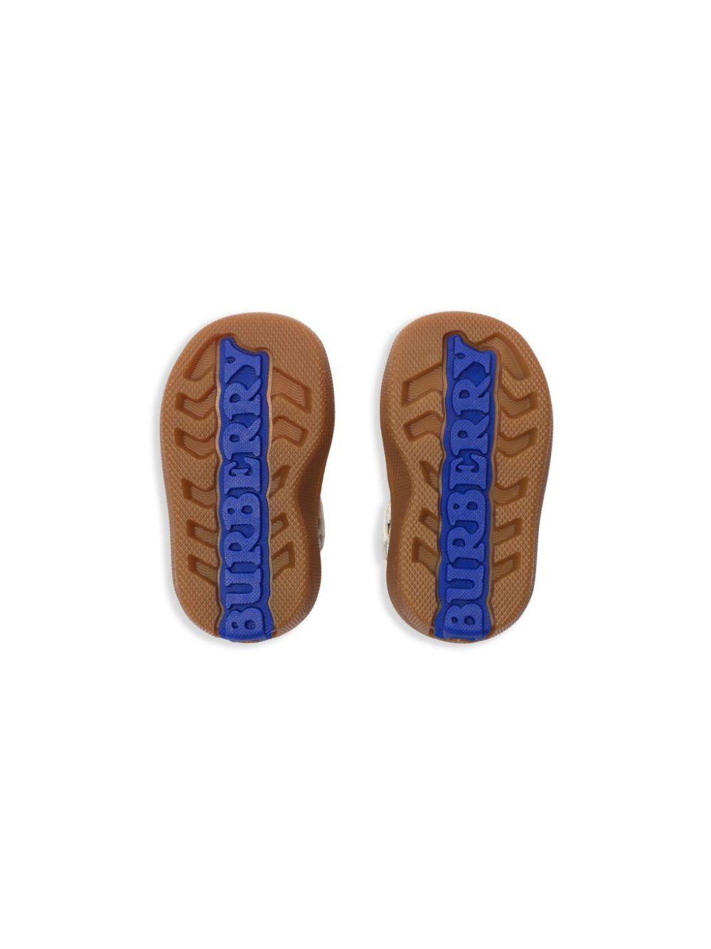 Sneakers per neonato Burberry kids bianco alte a quadri con chiusura frontale a strappo 8099969 B9368 BURBERRY KIDS 