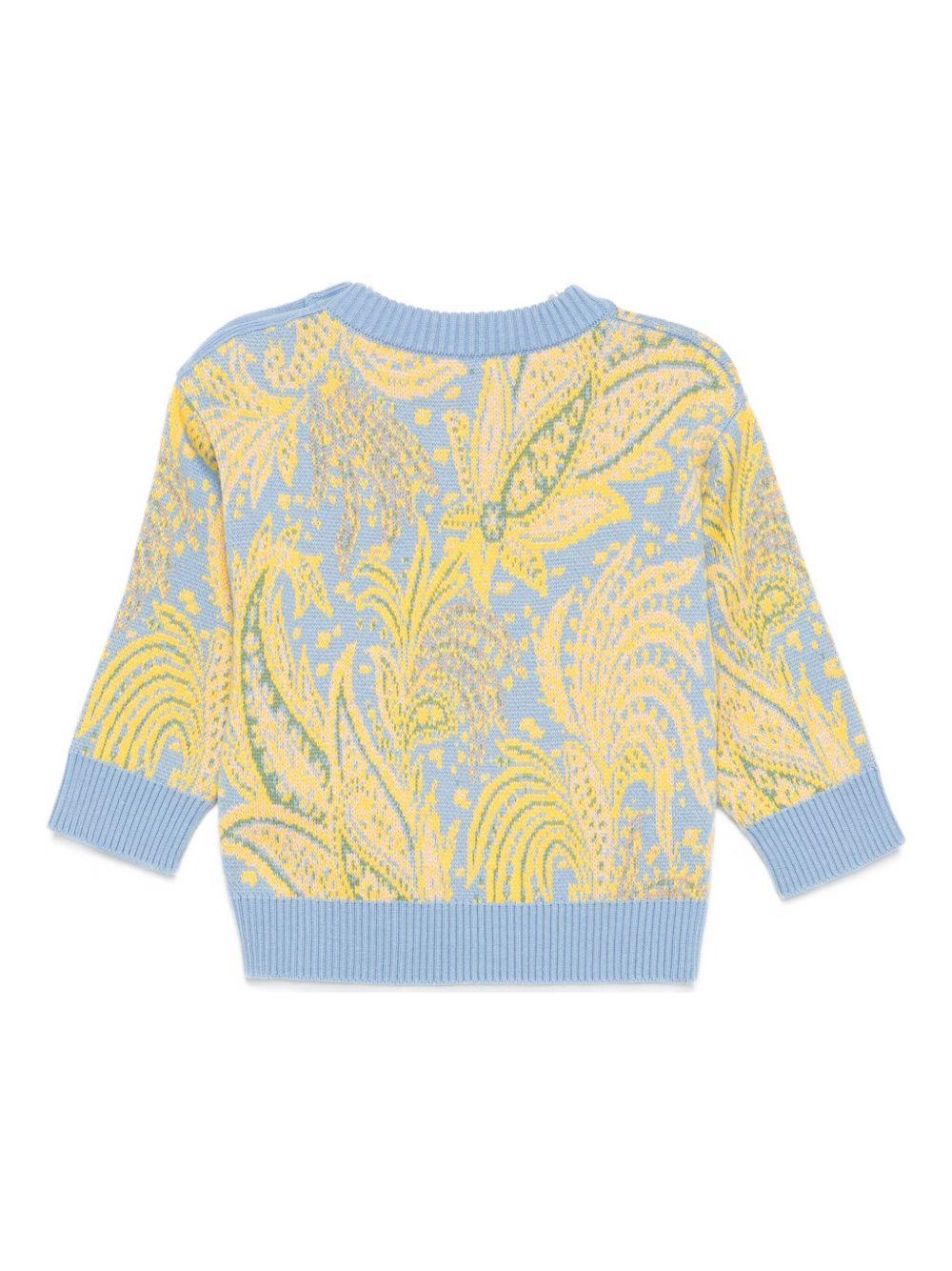 Maglione per neonato ETRO Kids azzurro con motivo Paisley GX9520 X0003 638 ETRO KIDS 