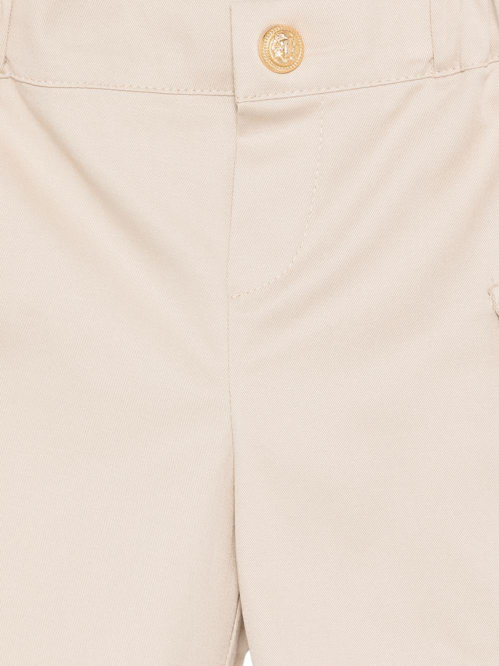 Shorts per neonato Balmain Kids beige con bottoni dorati BY6579 G0197 107 BALMAIN KIDS 
