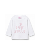 T-shirt per neonata Emilio Pucci Kids bianca con patch logo PZ8000 Z3672 100RS EMILIO PUCCI KIDS 
