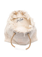 Borsa Beach Bag MC2 Saint Barth beige con motivo a righe orizzontali BEA0003 09400L MC2 ST. BARTH KIDS 