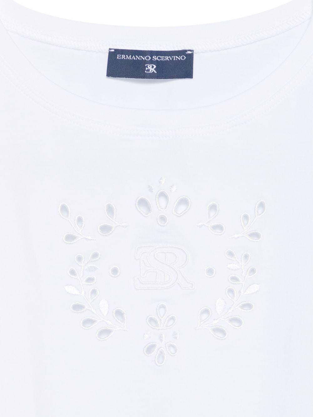 T-shirt per bambina Ermanno Scervino Junior bianca con design crop Z1G609 7201 0099 ERMANNO SCERVINO KIDS 