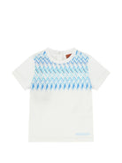 T-shirt per neonata Missoni Kids bianca con motivo a zigzag MY8501 Z3672 100AZ MISSONI KIDS 
