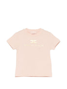T-shirt per neonata Elisabetta Franchi La Mia Bambina rosa con dettaglio logo EGTS1080JE006 C125 ElISABETTA FRANCHI KIDS 