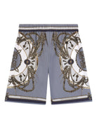 Shorts per bambino Dolce & Gabbana Kids grigi con design a fantasia L43Q47 FI5NQ HT5XB DOLCE & GABBANA KIDS 