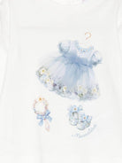 T-shirt per neonata Monnalisa bianca con stampa grafica 39F611 6005 0158 MONNALISA 