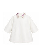 Cappotto per bambina Simonetta bianco sporco con appplicazioni floreali SY2A17 S0251 102MC SIMONETTA KIDS 