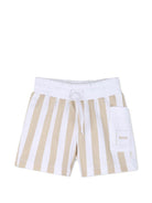 Set t-shirt con shorts per neonato Boss Kids bianco con motivo a righe J53048 249 BOSS KIDS 