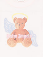 T-shirt per bambina Palm Angels Kids rosa con logo sul davanti PGAA002S26JER001 042 PALM ANGELS KIDS 