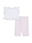 Set pantaloni con applicazione logo per neonata Moschino Kids rosa con girocollo MDG01ILYE01 84324 MOSCHINO KIDS 
