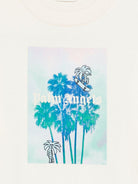 T-shirt per bambino Palm Angels Kids bianca con stampa grafica PBAA002S26JER003 002 PALM ANGELS KIDS 