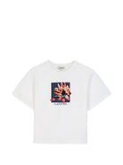 T-shirt per bambini Lanvin Kids bianca con stampa grafica N30398 117 LANVIN KIDS 