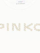 T-shirt per bambina Pinko Kids bianca con dettaglio borchie KFTS051CJE017 0998 PINKO KIDS 