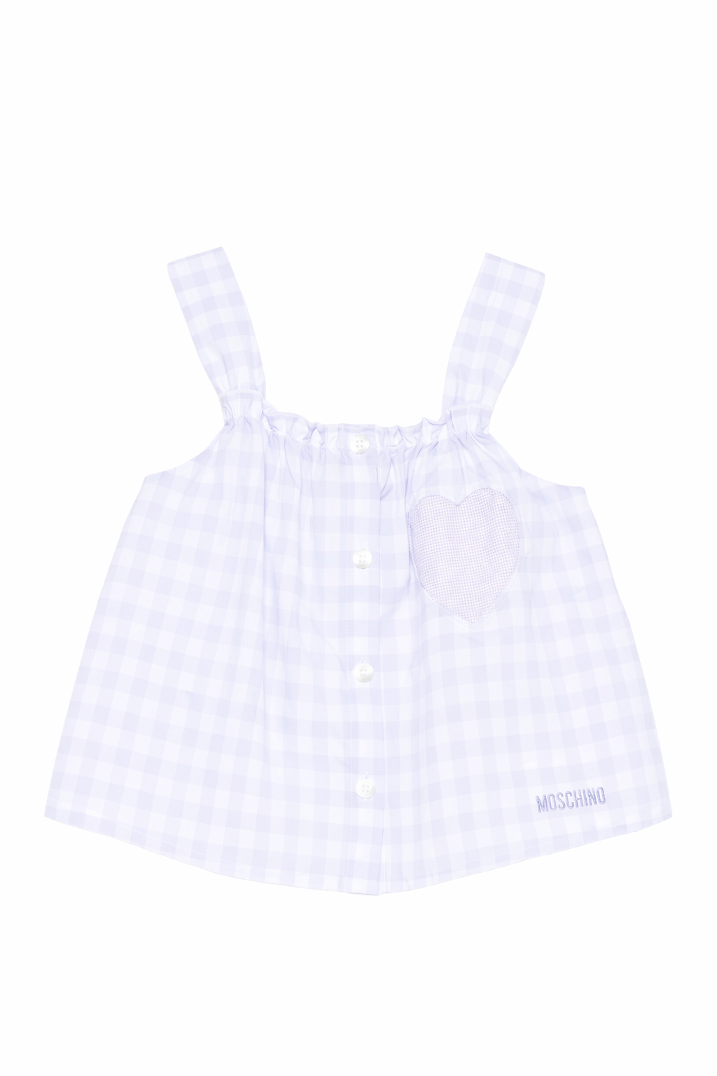 Top per bambina Moschino Kids viola con motivo a quadri HDC02GN0N07 83661 MOSCHINO KIDS 
