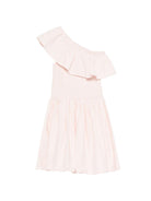 Abito monospalla per bambina Molo rosa chiaro con dettaglio balze 2S26E104 5647 MOLO 