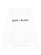 Felpa per bambino MSGM Kids bianco con stampa logo sul davanti F5MSJBSW225 002 MSGM KIDS 