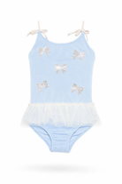 Costume intero per bambina MC2 Saint Barth Kids azzurro con stampa grafica fiocchi DANC0001 03050L MC2 ST. BARTH KIDS 