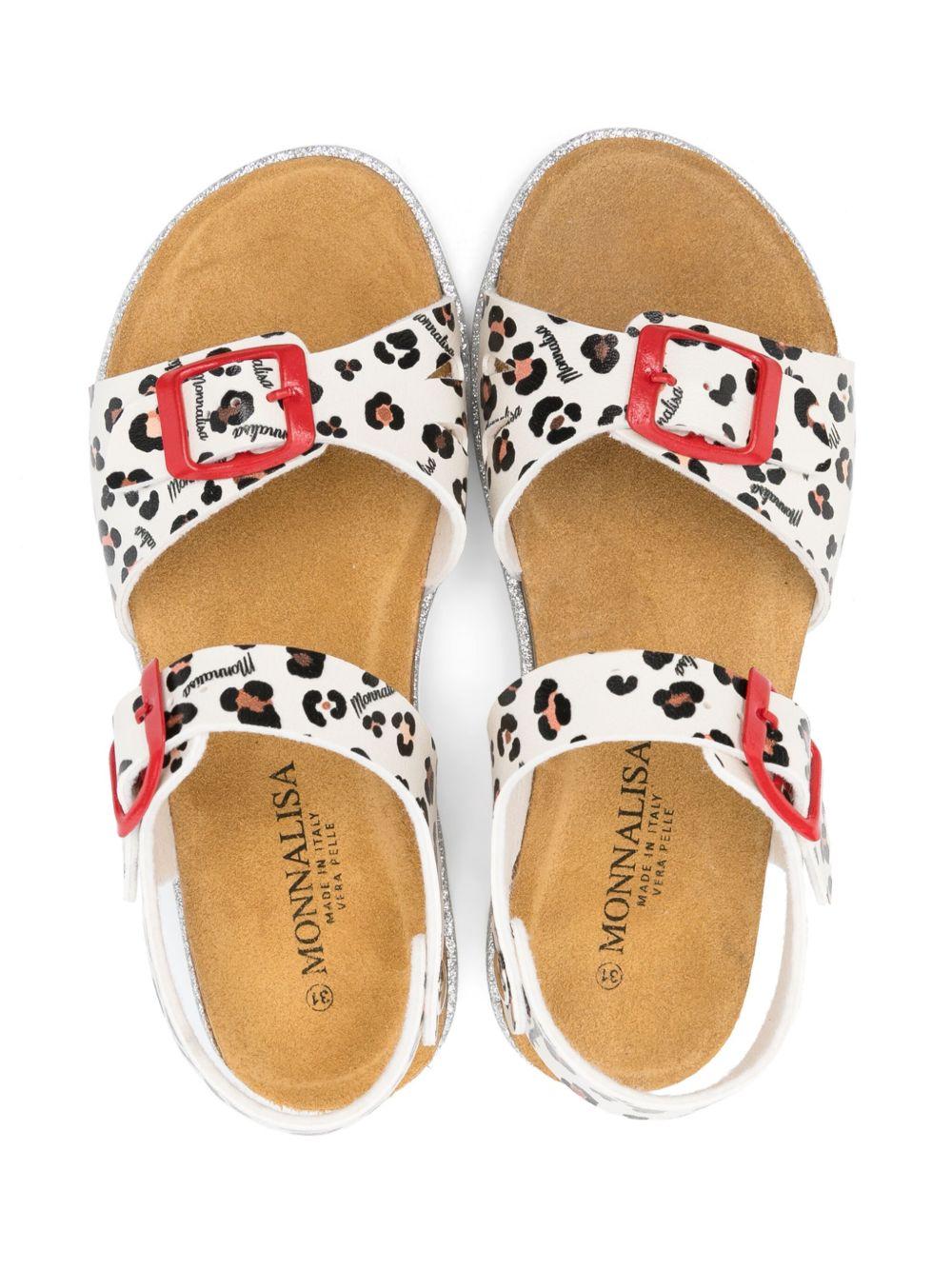 Sandali per bambina Monnalisa beige con stampa leopardata 8CE012 5720 0080 MONNALISA KIDS 