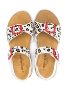 Sandali per bambina Monnalisa beige con stampa leopardata 8CE012 5720 0080 MONNALISA KIDS 