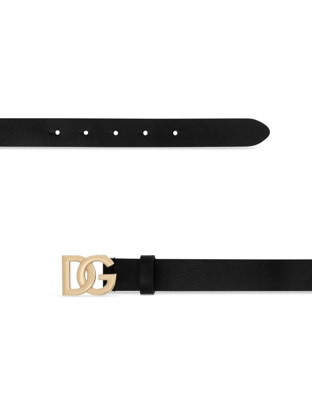Cintura per bambini Dolce & Gabbana Kids nera con fibbia con logo EE0068 A1065 80999 DOLCE & GABBANA KIDS 
