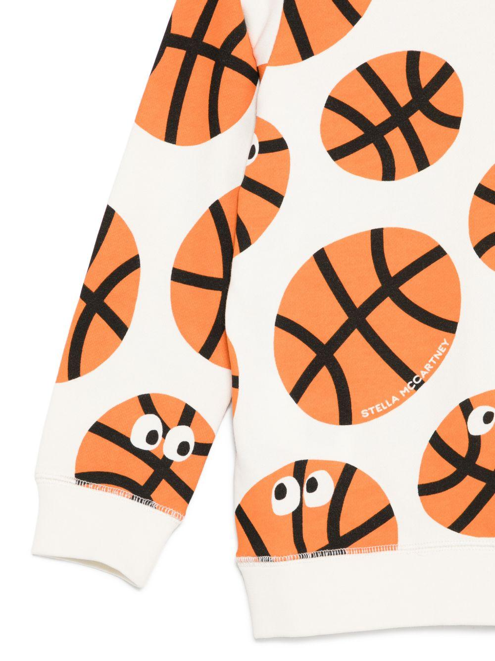 Felpa per bambino Stella McCartney Kids bianca con stampa grafica all-over TY4Q70 Z3521 137MC STELLA McCARTNEY KIDS 