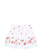 Gonna per bambina Monnalisa bianco con stampa a fragola 31G706RU 7642 9944 MONNALISA KIDS 