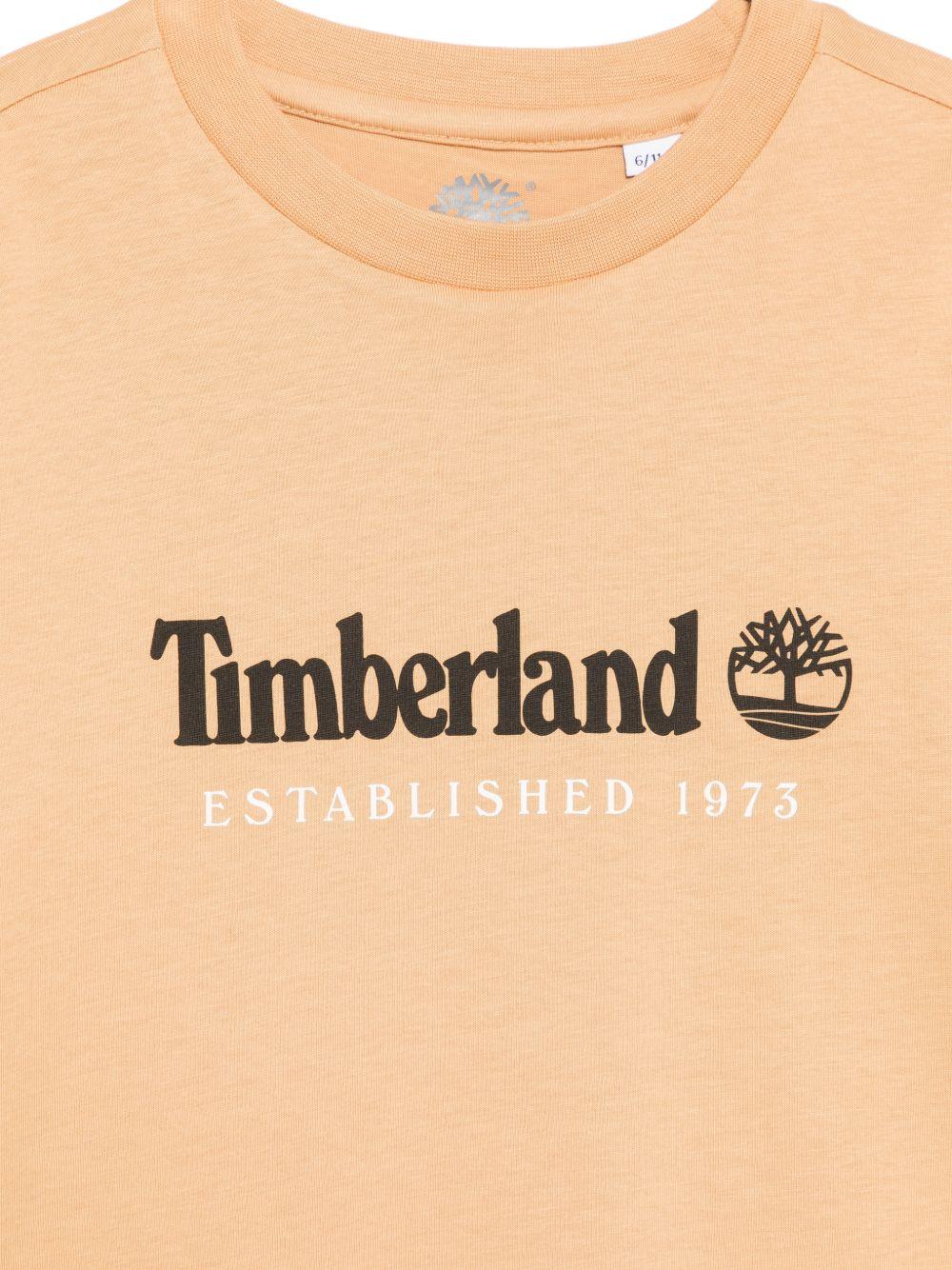 T-shirt per bambino Timberland Kids beige con stampa logo T60968 230 TIMBERLAND KIDS 