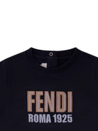 T-shirt per neonato Fendi Kids blu con logo sul davanti BUI111 7AJ F0QG0 FENDI KIDS 