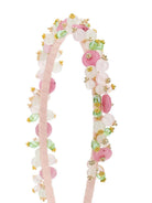 Cerchietto per capelli per bambina Monnalisa rosa con decorazione floreale 79G000 7062 0091 MONNALISA KIDS 