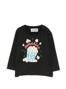 T-shirt per neonati Moschino Kids nera con stampa grafica sul davanti MUO01ELAA10 60100 MOSCHINO KIDS 