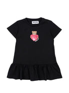 Abito per neonata Moschino Kids nero con stampa Teddy Bear MDV0DJLAA02 60100 MOSCHINO KIDS 