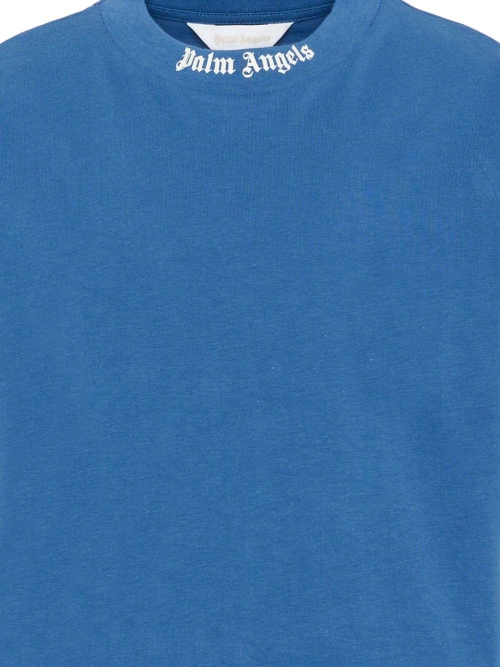 T-shirt per bambino Palm Angels blu con logo sul retro PBAA002S26JER001 060 PALM ANGELS KIDS 