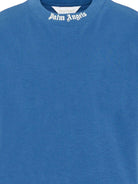 T-shirt per bambino Palm Angels blu con logo sul retro PBAA002S26JER001 060 PALM ANGELS KIDS 