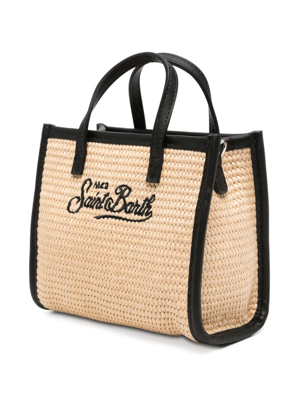 Borsa Vivian MC2 Saint Barth beige con logo ricamato sul davanti VVID001 00421L MC2 ST. BARTH KIDS 