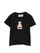 T-shirt per neonati Moschino Kids nera con motivo Teddy Bear M9M047LAA10 60100 MOSCHINO KIDS 