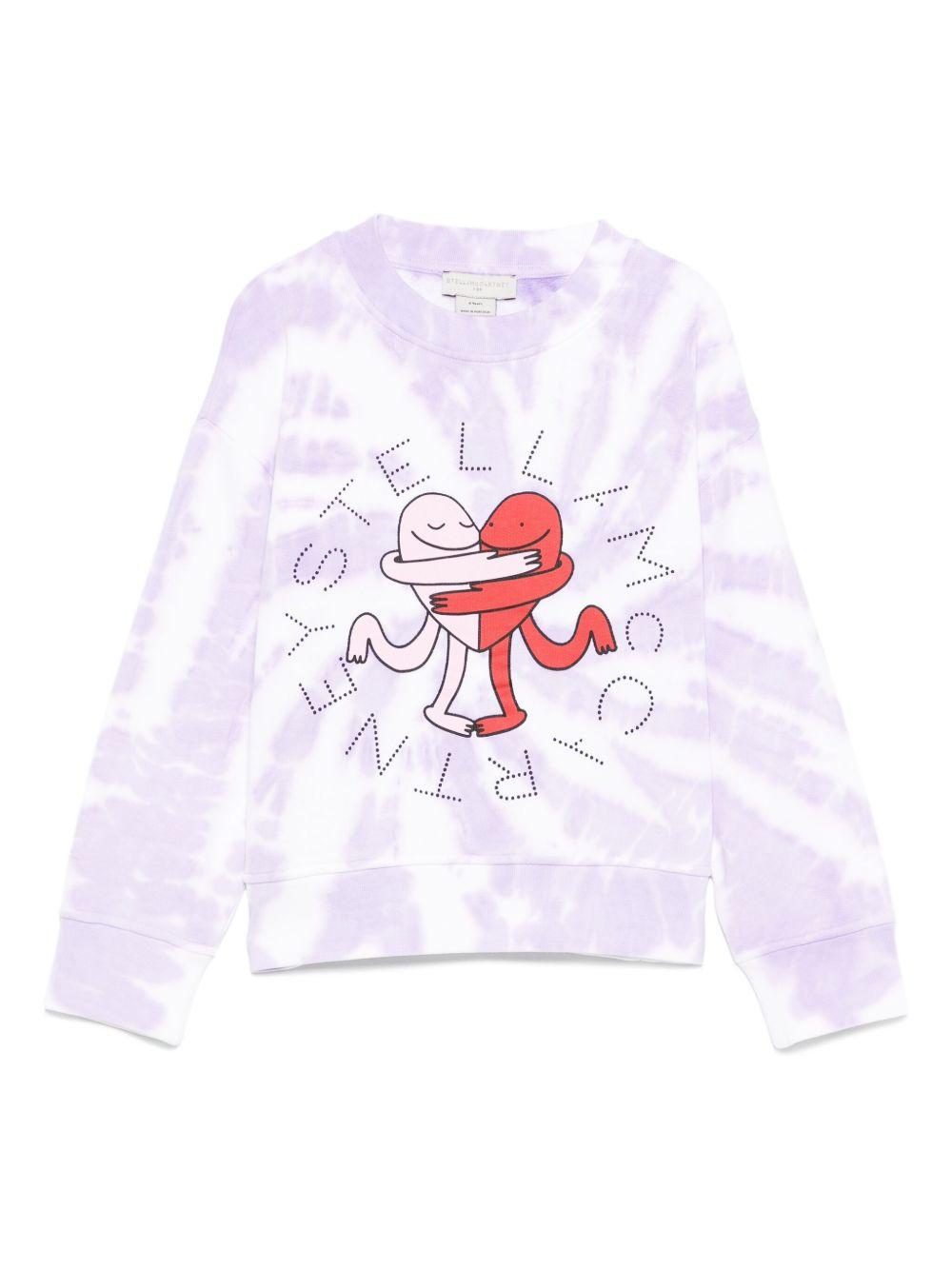 Felpa per bambina Stella McCartney Kids viola con motivo tie-dye TX4A00 Z3039 999 STELLA McCARTNEY KIDS 