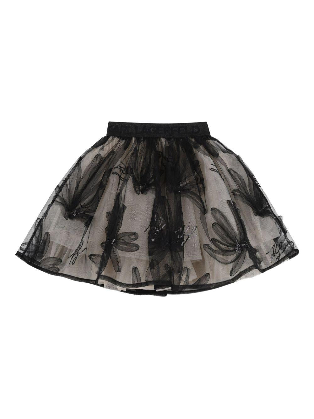 Gonna per bambina Karl lagerfeld Kids nera con paillettes Z31121 192 KARL LAGERFELD KIDS 