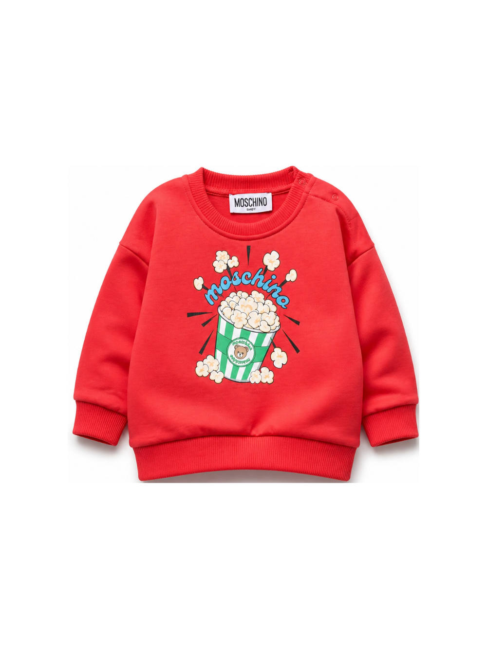 Felpa per neonati Moschino Kids rossa con stampa grafica MUF06QLCA40 50109 MOSCHINO KIDS 