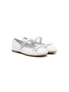 Ballerine per bambina Monnalisa bianco in pelle con chiusura frontale a strappo 8CE000 5730 0001 MONNALISA 