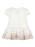Abito per neonata Monnalisa bianco con stampa grafica floreale 31G911 7201 0190 MONNALISA 