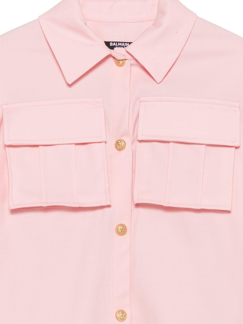 Abito per bambina Balmain Kids rosa con colletto classico BZ1B10 I0196 50HOR BALMAIN KIDS 