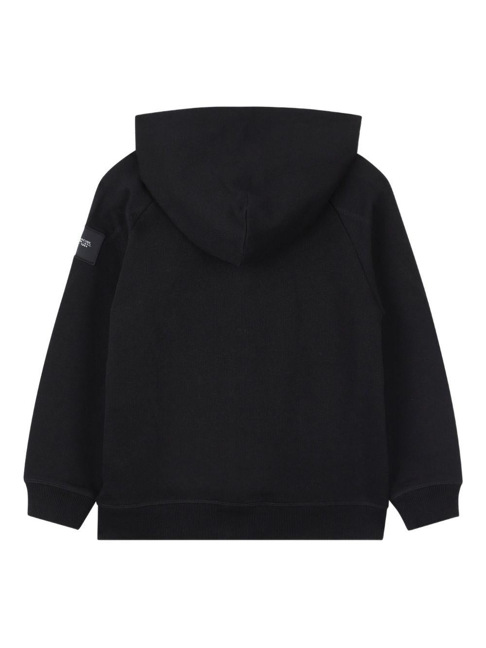 Felpa con cappuccio per bambino Marc Jacobs Kids nera con dettagli con logo a contrasto W60659 09B THE MARC JACOBS KIDS 